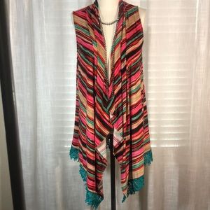 Crazy Train Striped Kimono, size M